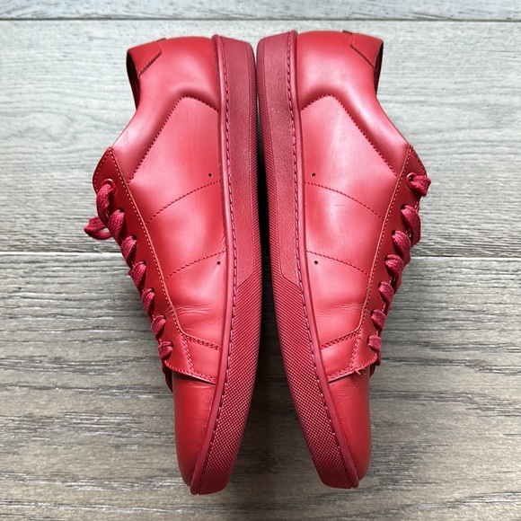 Saint Laurent Men’s Red Leather Sneakers - Picture 2 of 5